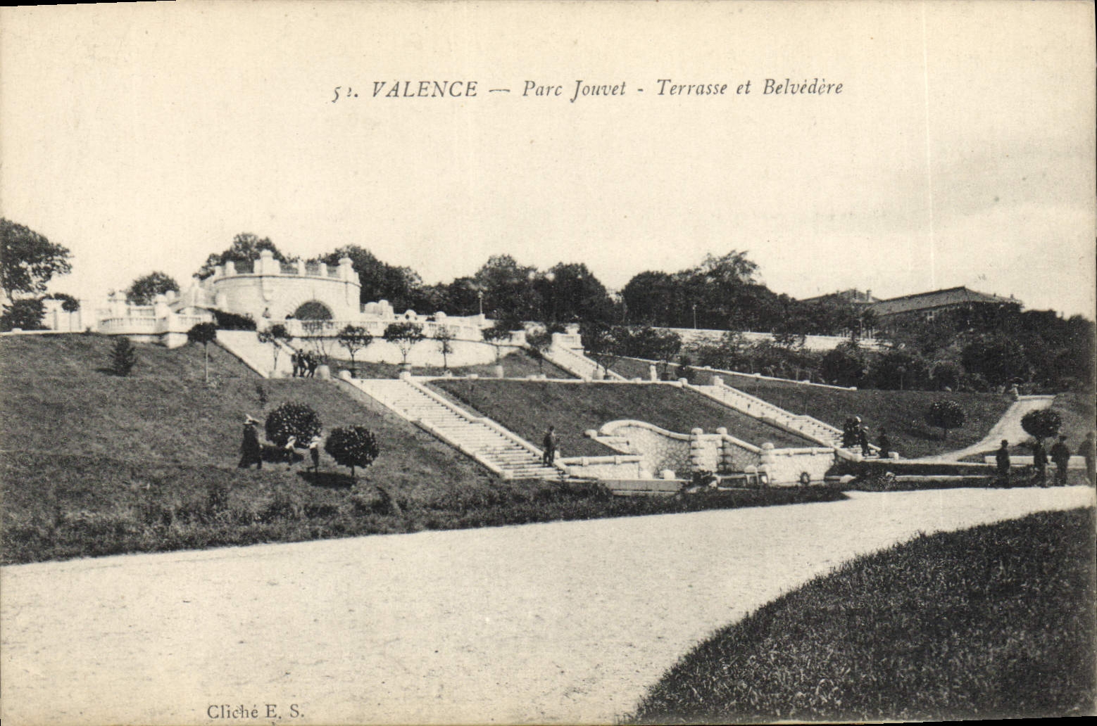 CPA Valence parc Jouvet Terrasse et Belvedere 