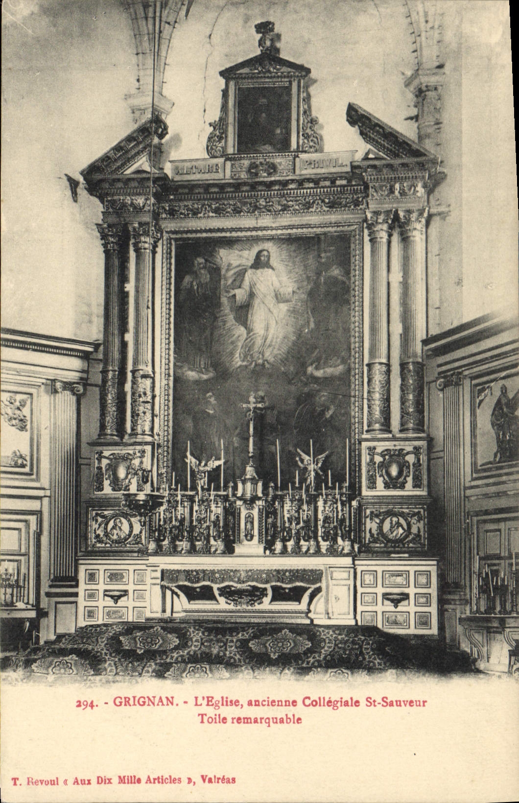 CPA Grignan l'Eglise ancienne Collegiale St Sauveur Toile Remarquable