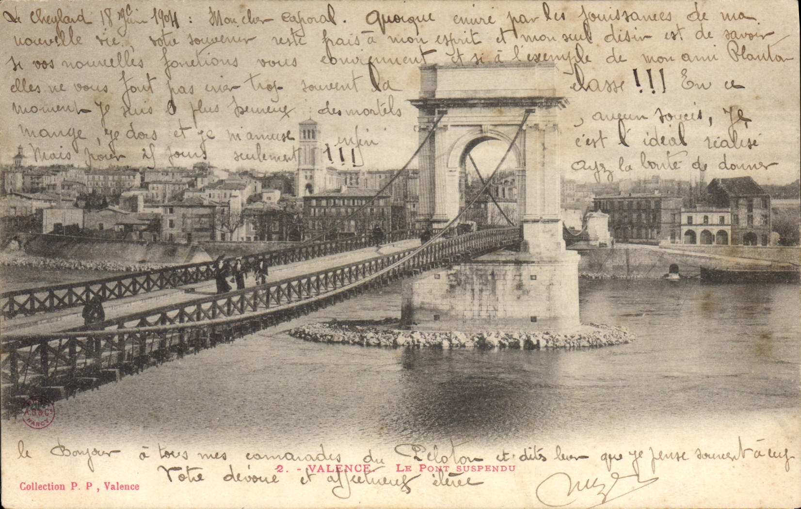 CPA Valence le Pont Suspendu 