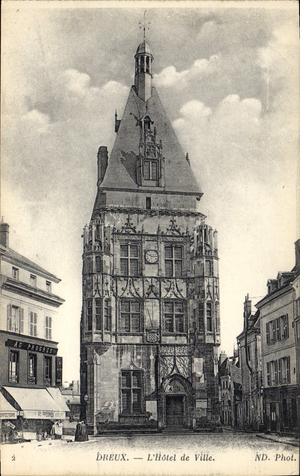 CPA dreux l'hotel de ville