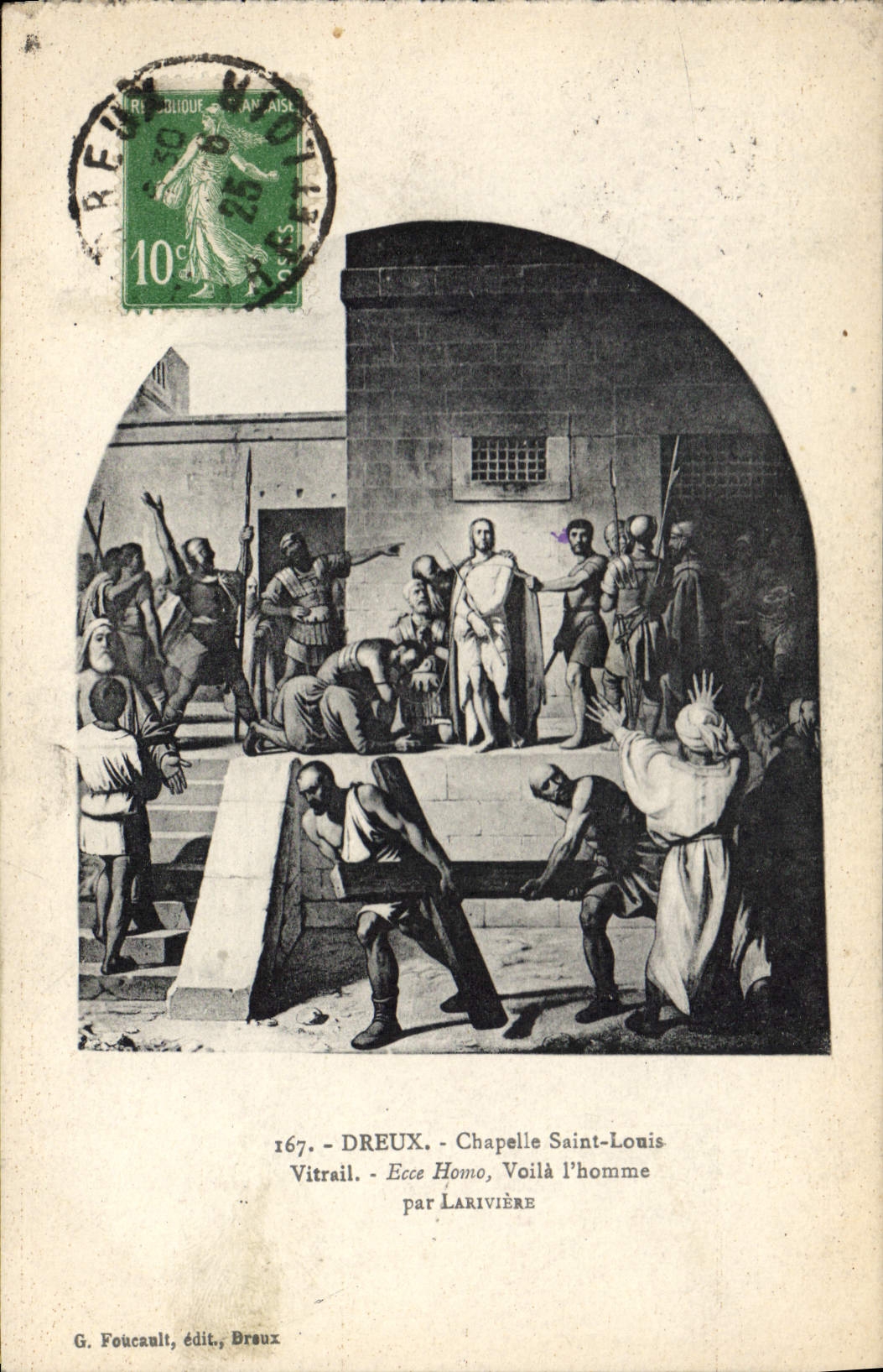 CPA Dreux chapelle st louis Vitrail Ecce Homo Voila l'homme