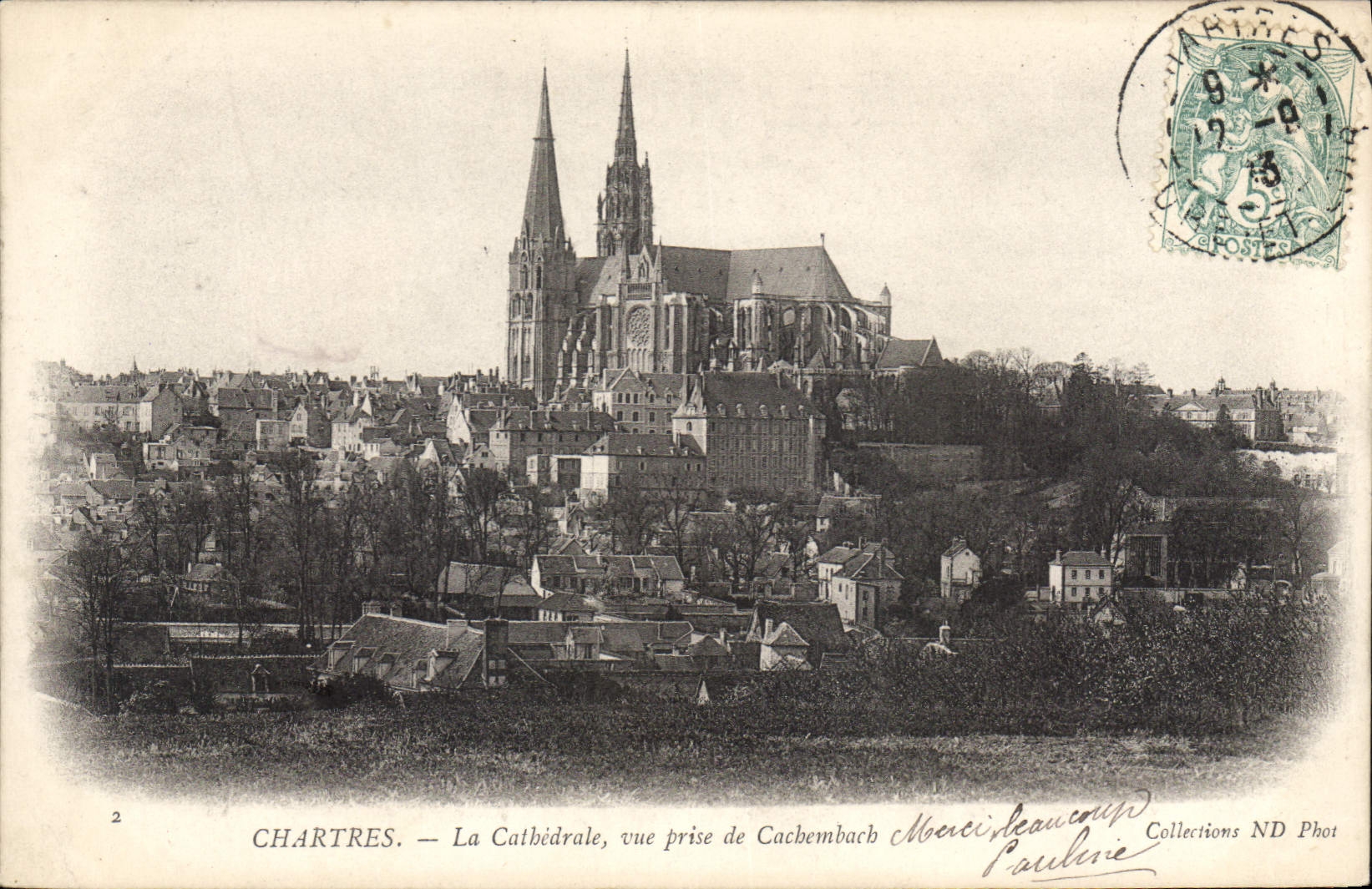 CPA Chartres La Cathedrale vue prise de Cachemback