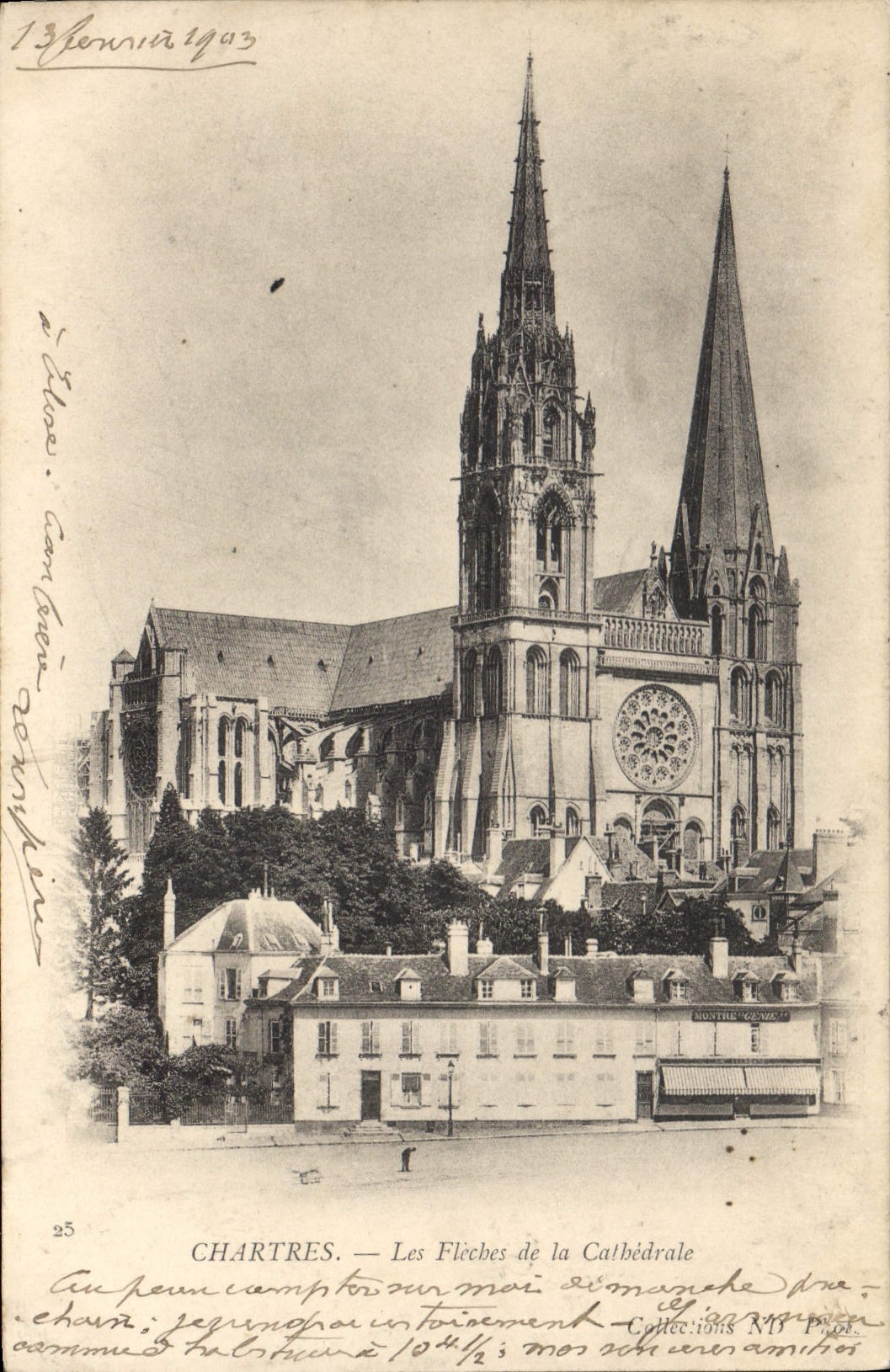 CPA Chartres Les Fleches de la Cathedrale