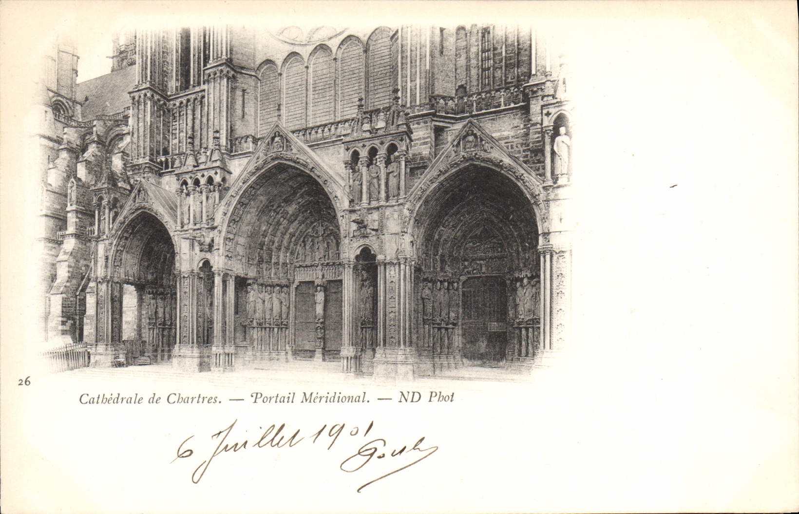 CPA Chartres Cathedrale de Chartres Portail Meridional 6 juillet 1901