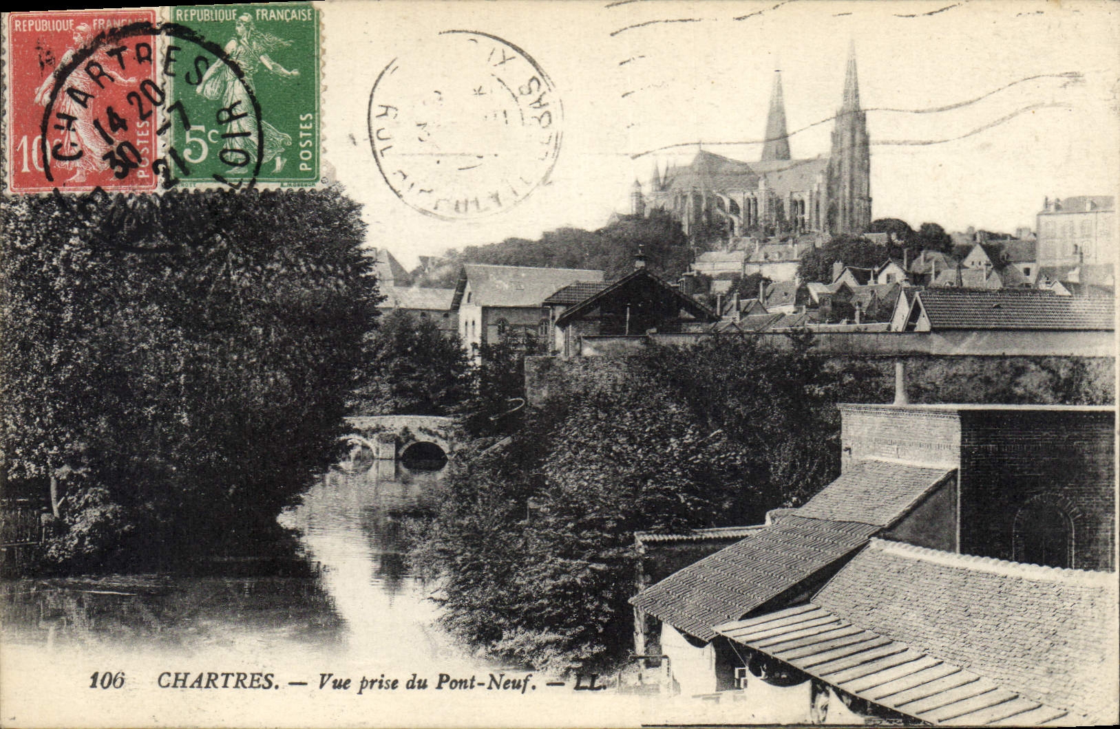 CPA Chartres Vue prise du Pont Neuf