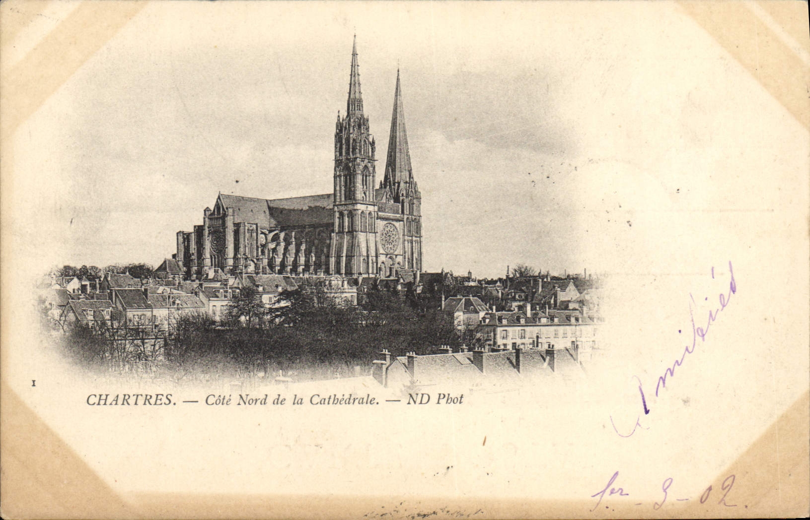 CPA Chartres Cote de la Cathedrale