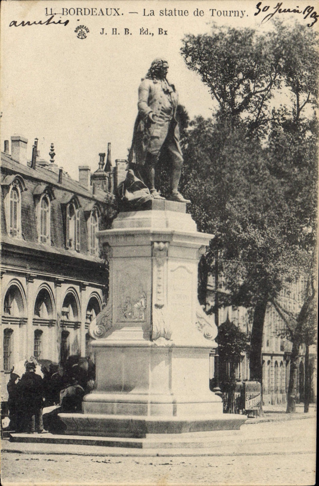 CPA Bordeaux La Statue de Tourny
