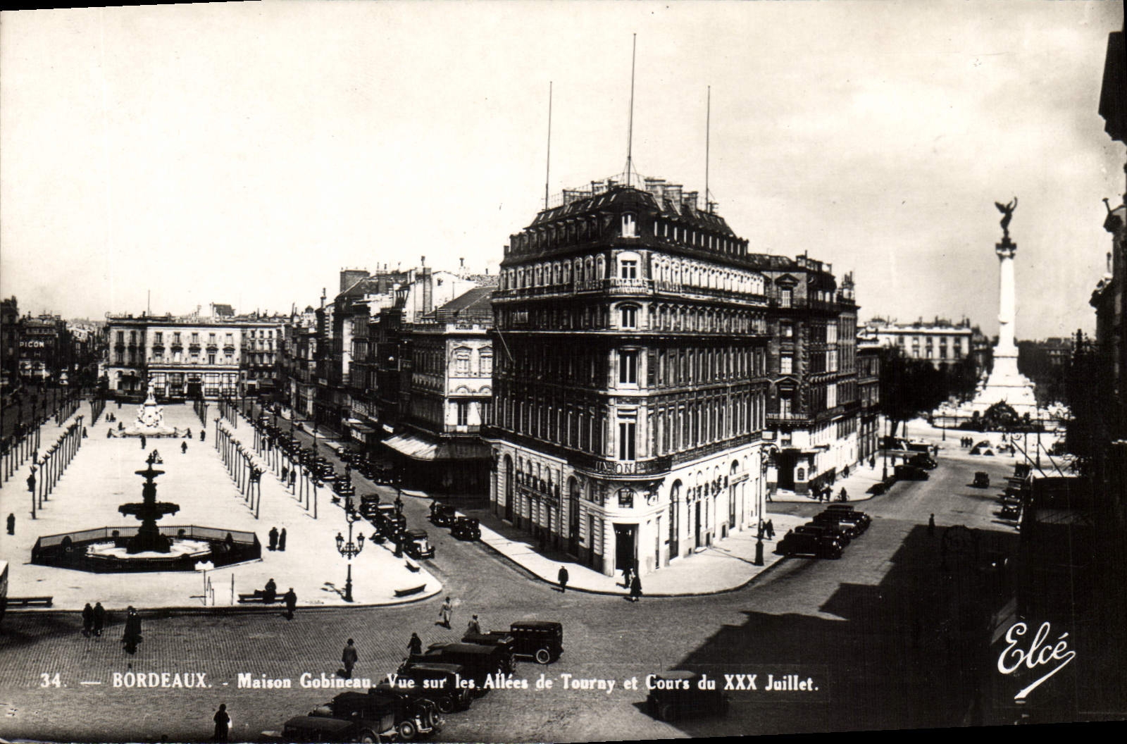 CPA Bordeaux Maison Gobineau Vue sur les allees de Tourny et Cours du XXX Juillet