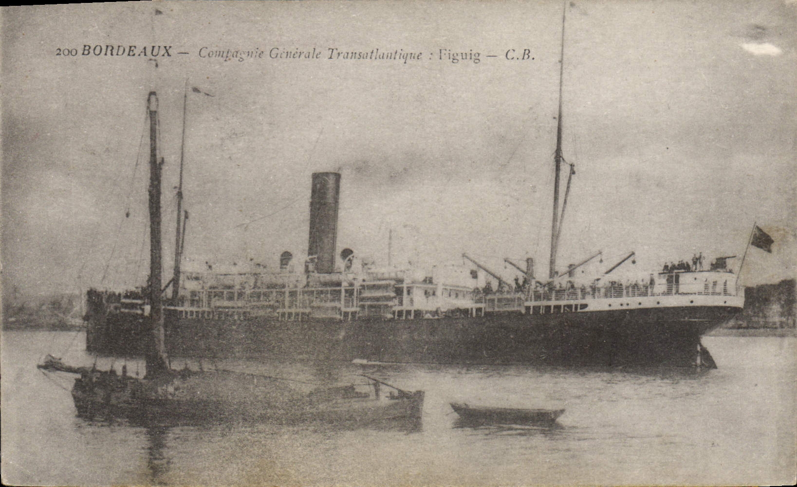 CPA Bordeaux Compagnie Generale Transatlantique Bateau