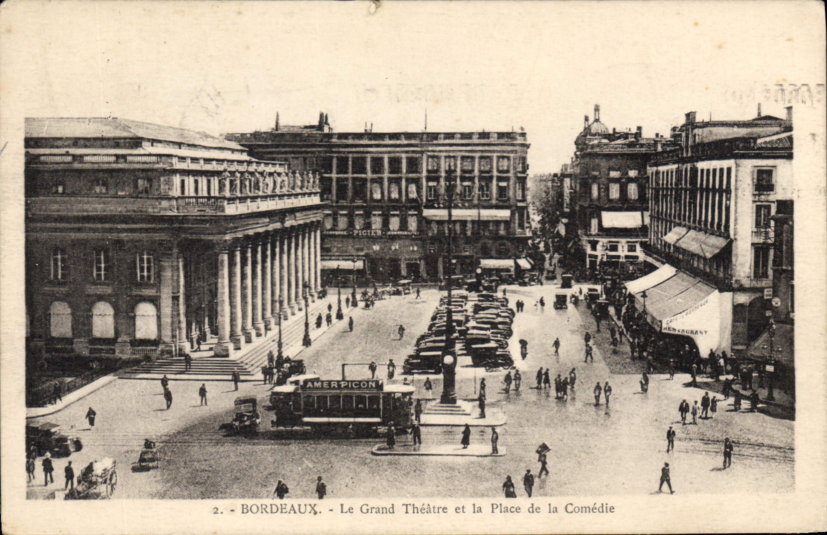 CPA Bordeaux Le Grand Theatre et la Place de la Comedie
