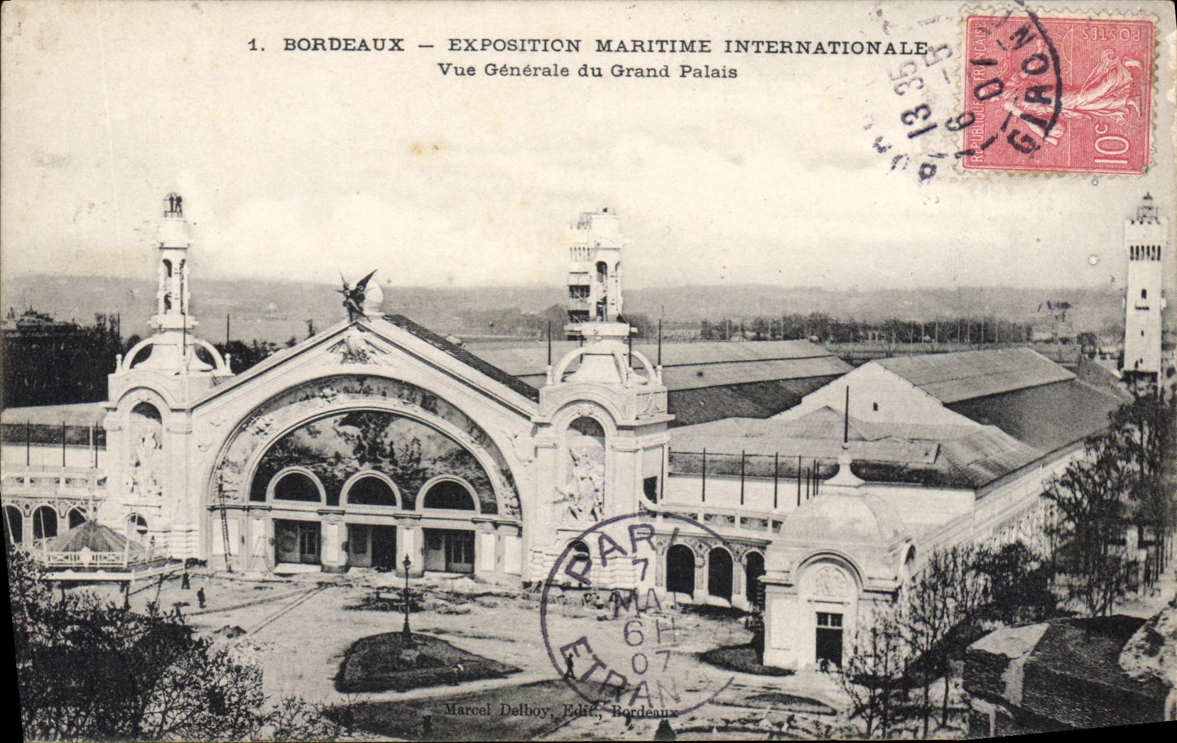 CPA Bordeaux Exposition Maritime Internationale vue Generale du Grand Palais