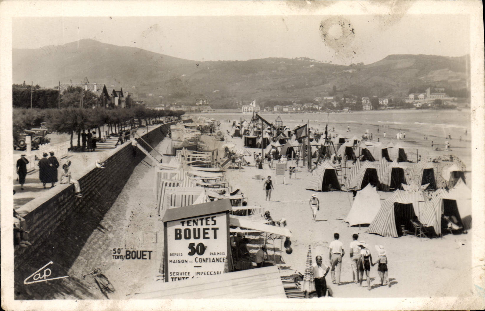 CPA Hendaye la Plage vers L'Espagne