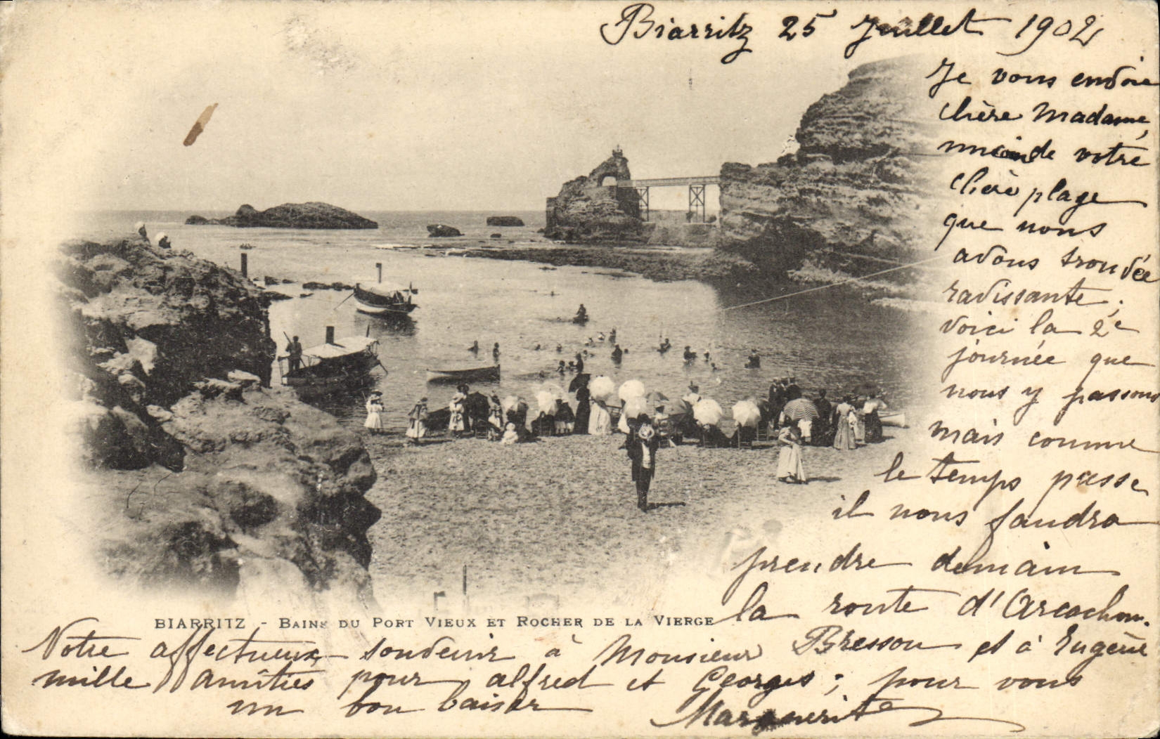 CPA Biarritz Bain du Port Vieux et Rocher de la Vierge