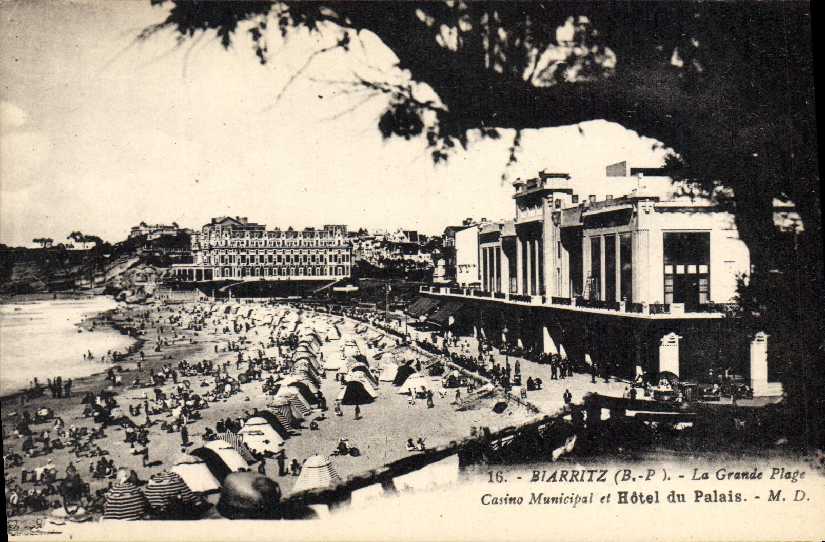 CPA Biarritz La Grande Plage Casino Municipale et Hotel du Palais