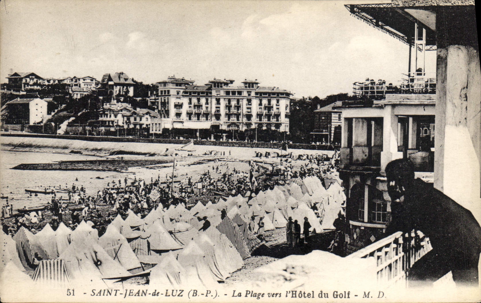 CPA Saint Jean de Luz La Plage vers l'Hotel du Golf