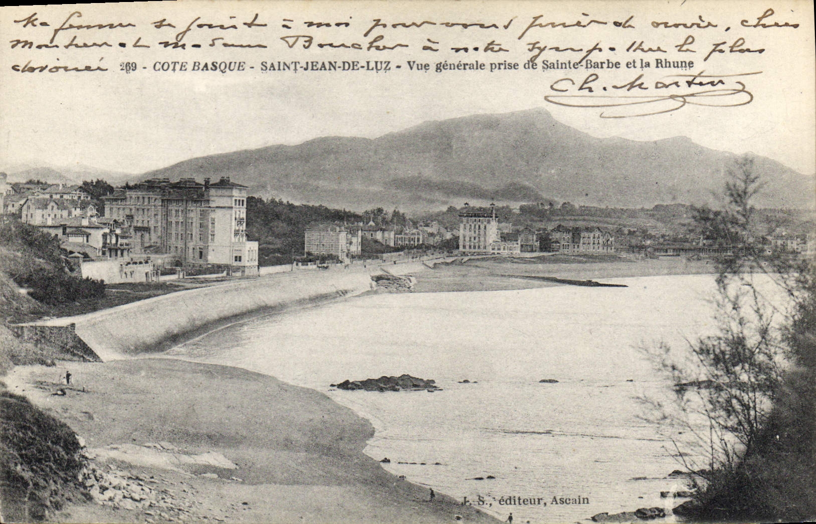 CPA Saint Jean de Luz Cote Basque Vue generale prise de Sainte Barbe et la Rhune