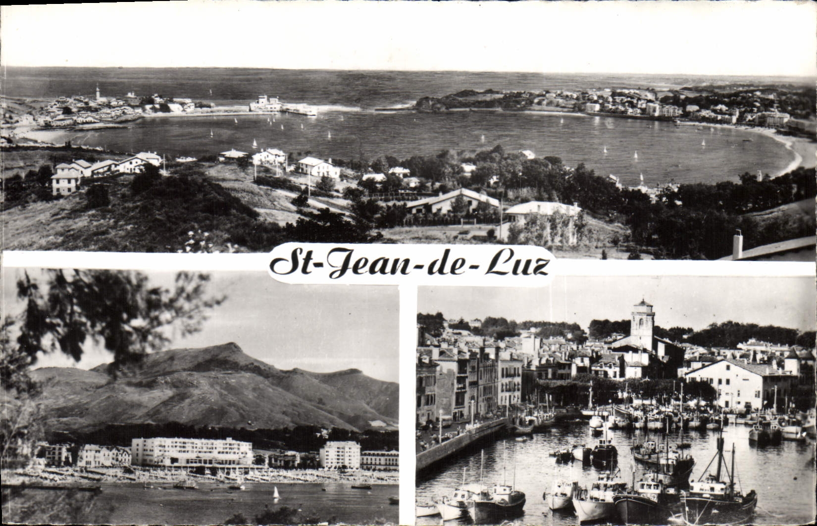 CPM Saint Jean de Luz Toute la baie jusqu'a Socoa La plage et la Rhune Le Port