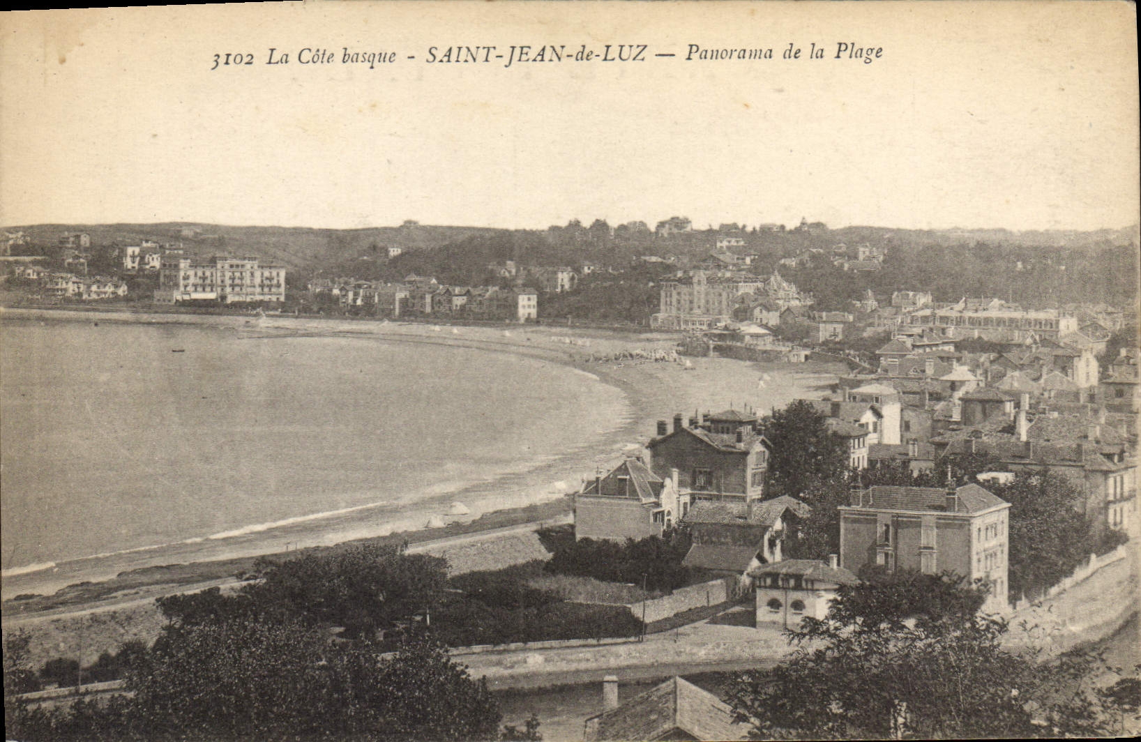 CPA Saint Jean de Luz La Cote basue Panorama de la Plage