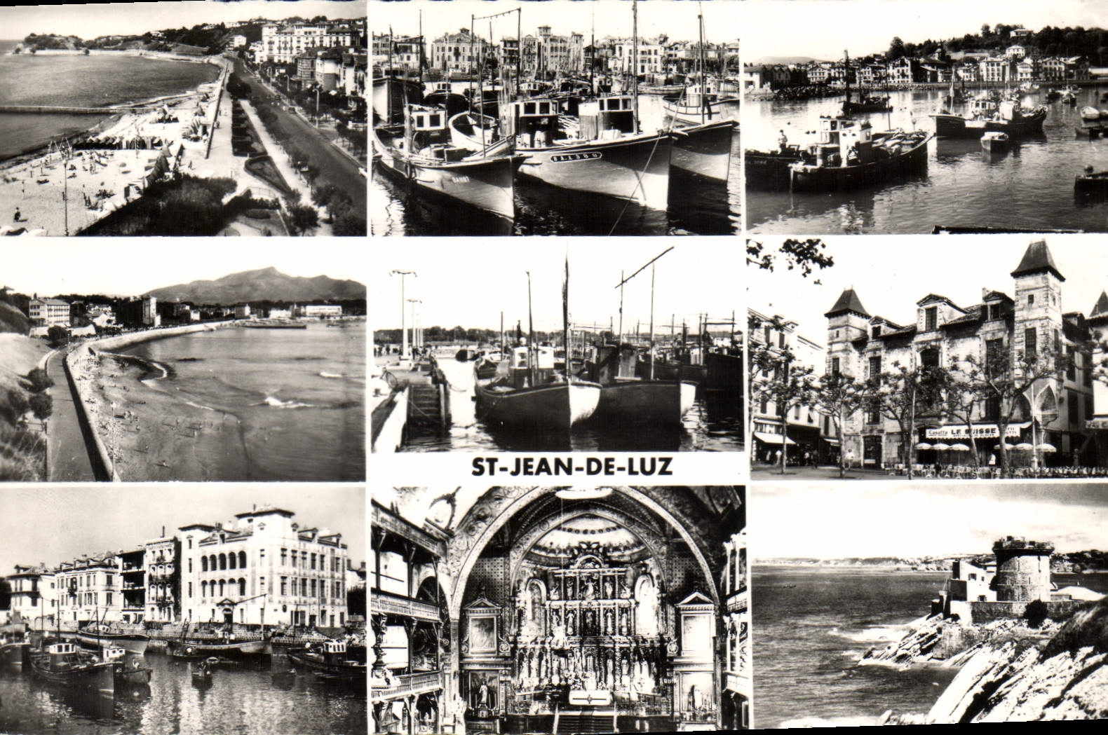 CPA Saint Jean de Luz Plage Port Ciboure Plage Port Maison Louis XIV Maison de l'Infante Interieur d