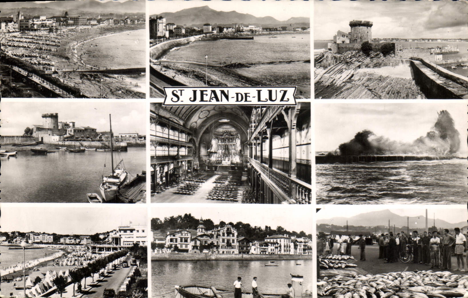 CPM Saint Jean de Luz La Grande Plage Le Port du Socoa La Plage Vue Inteireur de l'Eglise Le Port Le