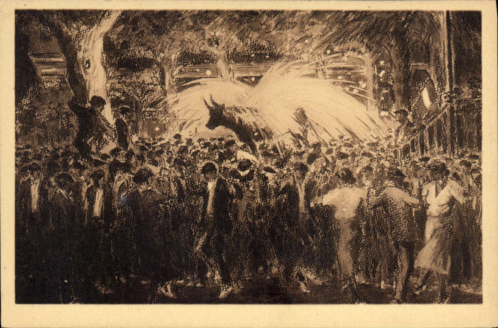 CPA Saint Jean de Luz Le Toro de Fuego Rejouissance locale (d'apres le tableau de R. Boudichon)