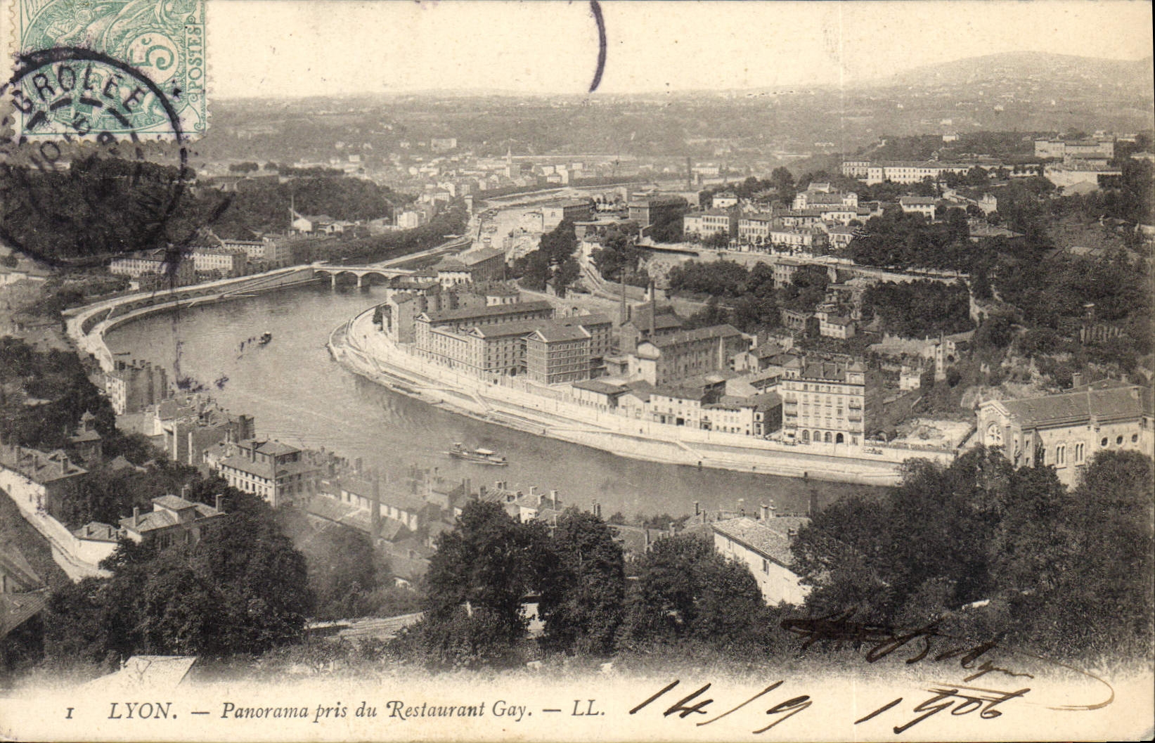 CPA Lyon Panorama pris du Restaurant Gay