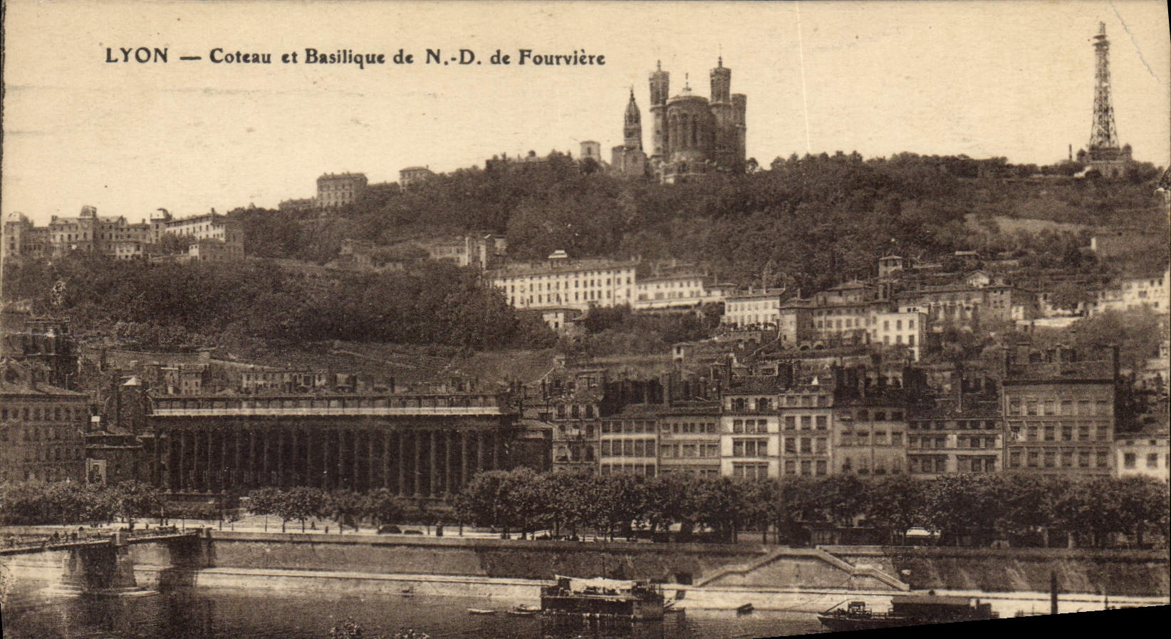 CPA Lyon Coteau et Basilique de N D de Fourviere