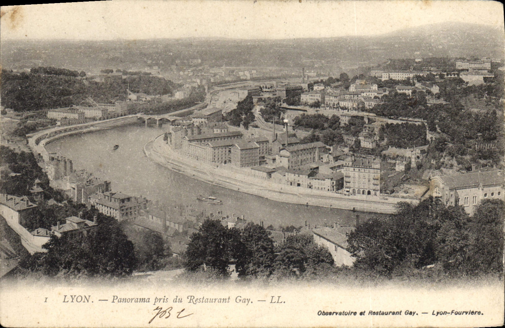 CPA Lyon Panorama pris du Restaurant Gay
