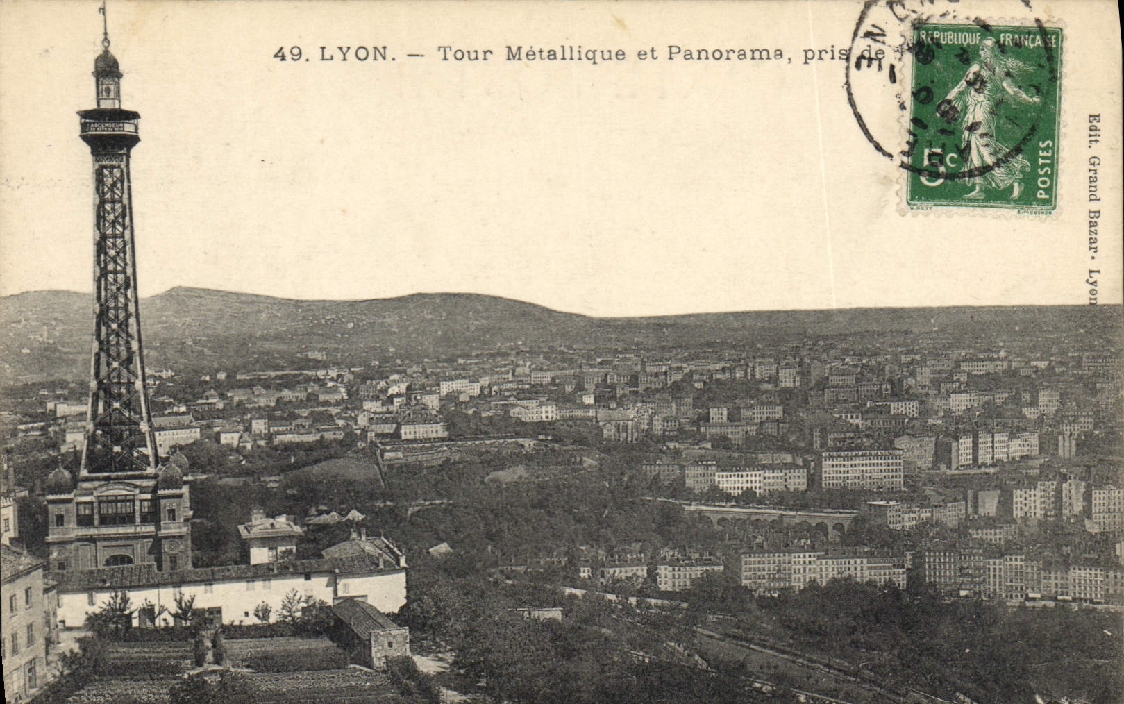 CPA Lyon Tour Metallique et Panorama