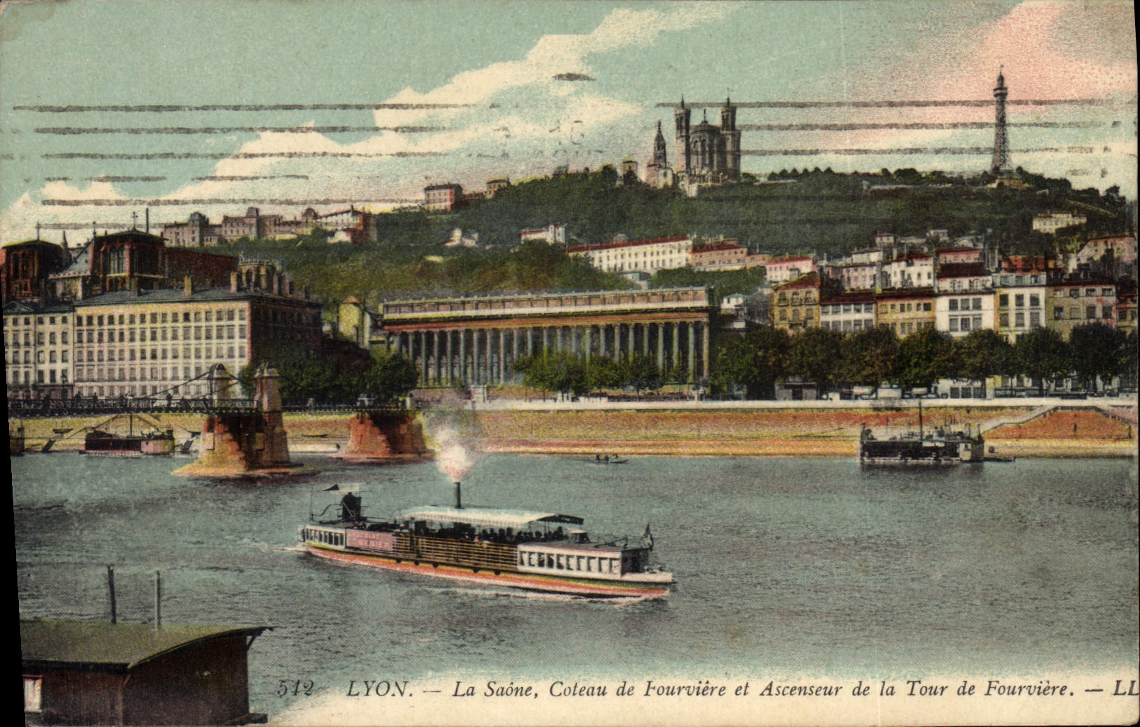 CPA Lyon La Saone Coteau de Fourviere et Ascenseur de la Tour de Fourviere