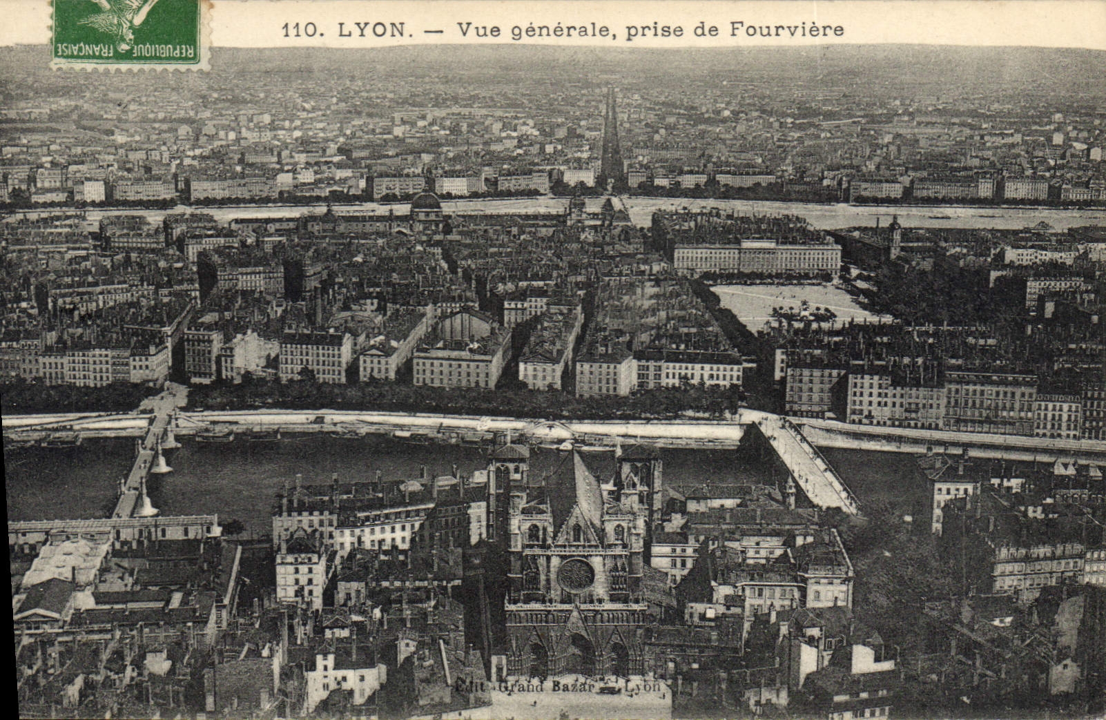 CPA Lyon Vue generale prise de Fourviere