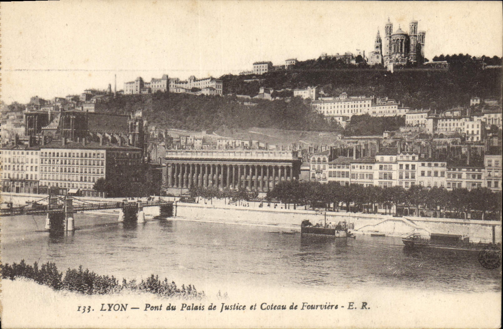 CPA Lyon Pont du Palais de Justice et Coteau de Fourviere