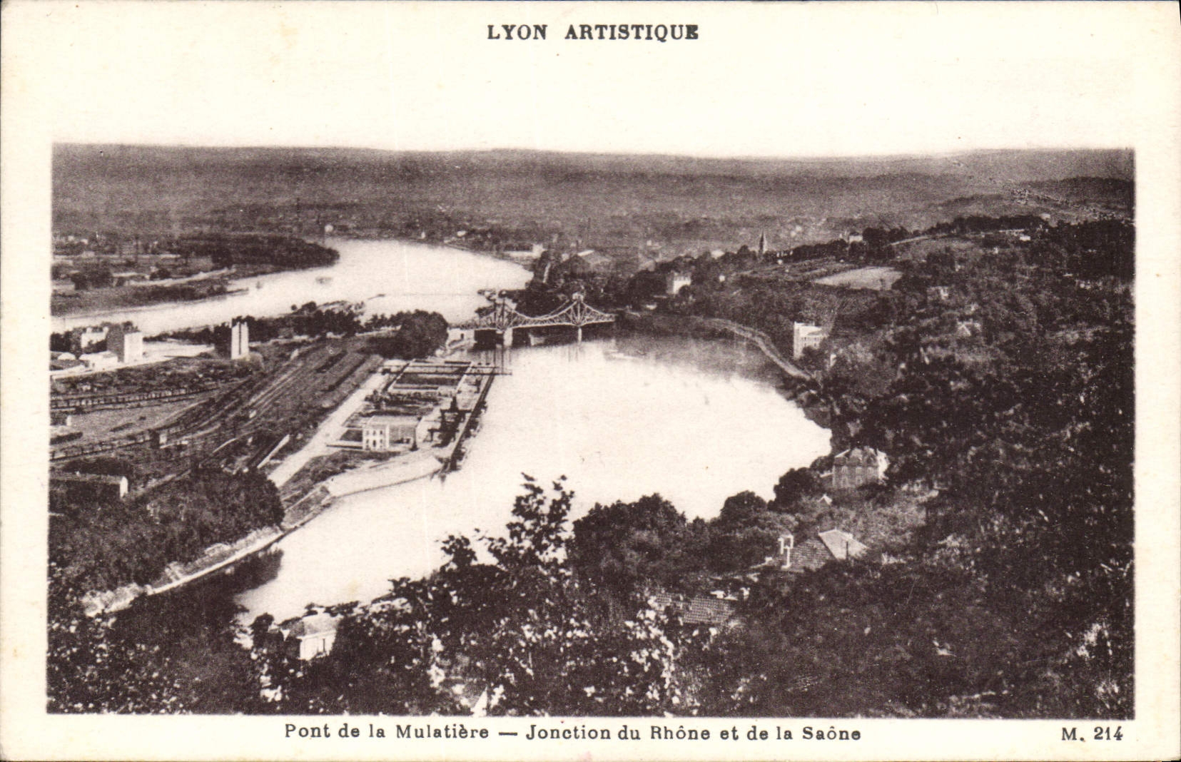 CPA Lyon Artistique Pont de la Mulatiere Jonction du Rhone et de la Saone