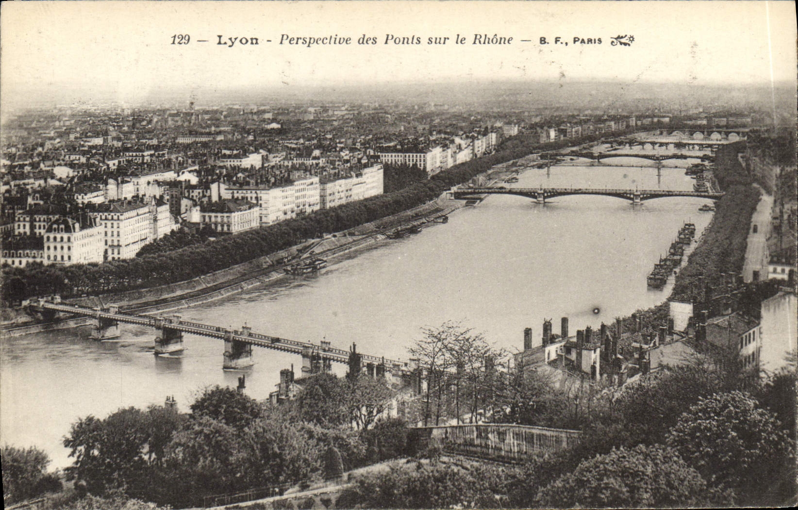 CPA Lyon Perspective des Ponts sur le Rhone
