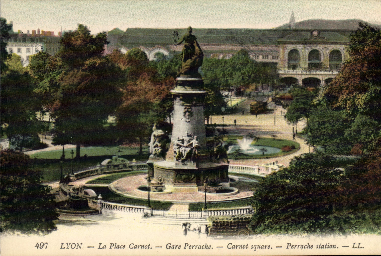 CPA Lyon La Place Carnot Gare Perrache