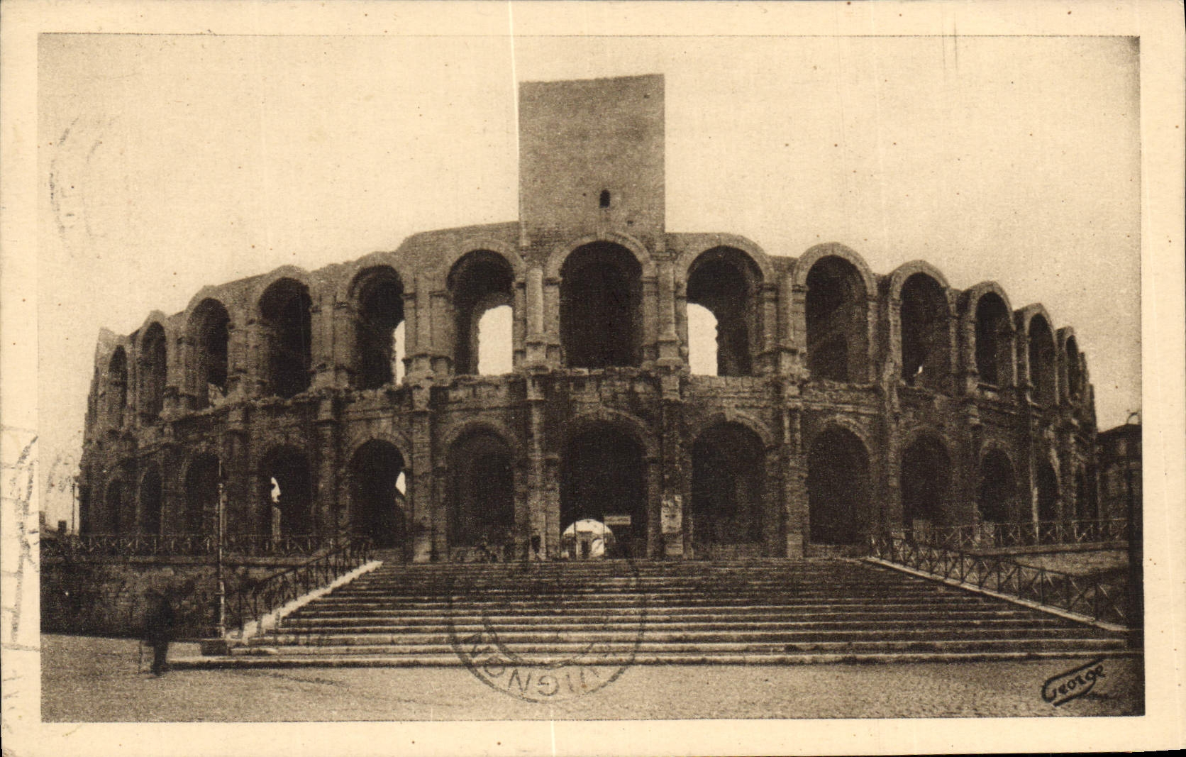 CPA Arles Les Arenes Grand Escalier