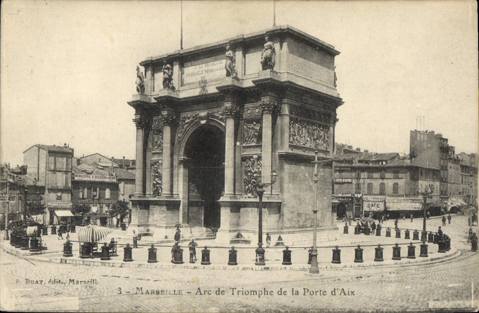 CPA Marseille Arc de Triomphe de la Porte d'Aix