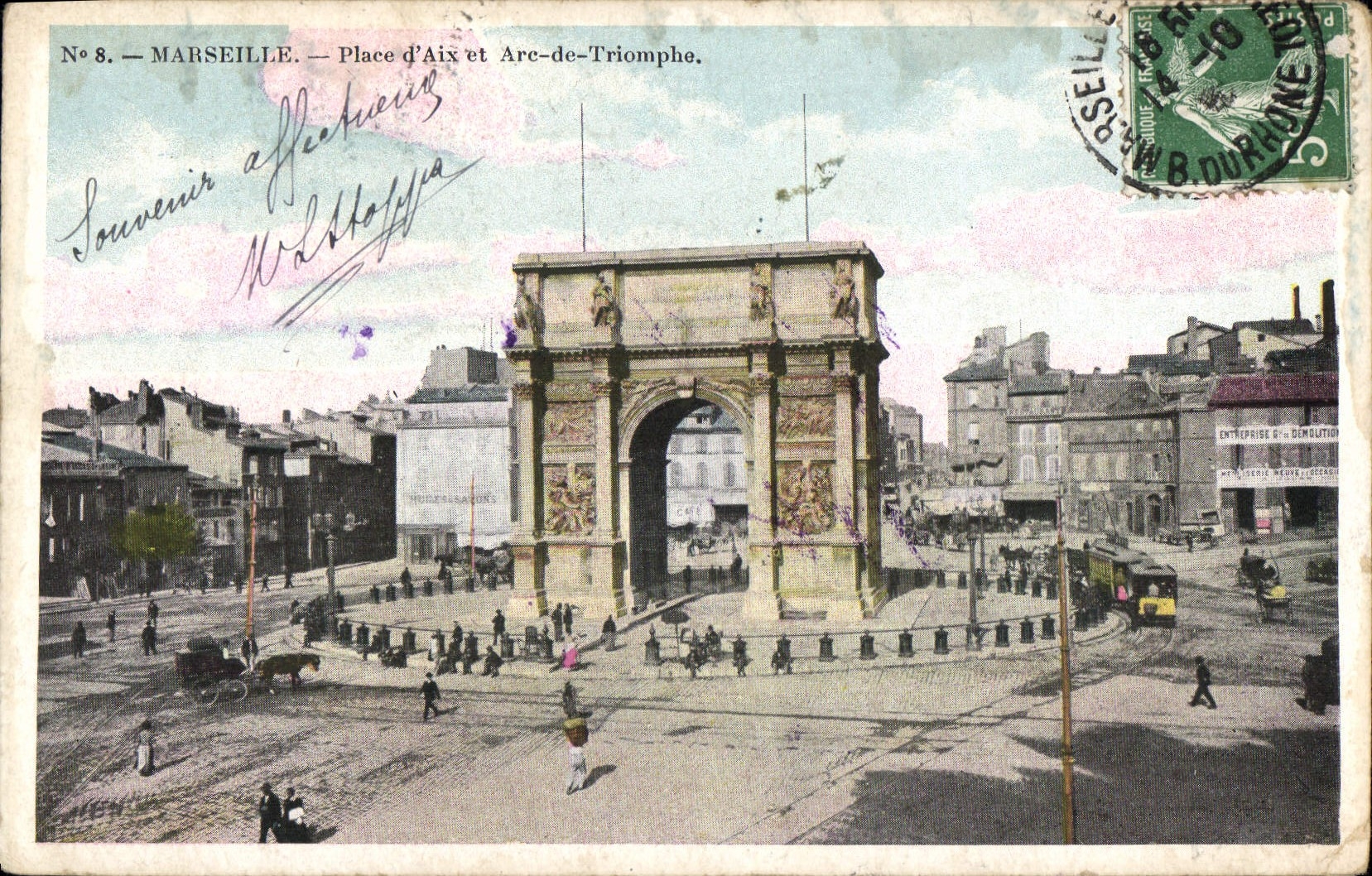 CPA Marseille Place d'Aix et Arc de Triomphe 