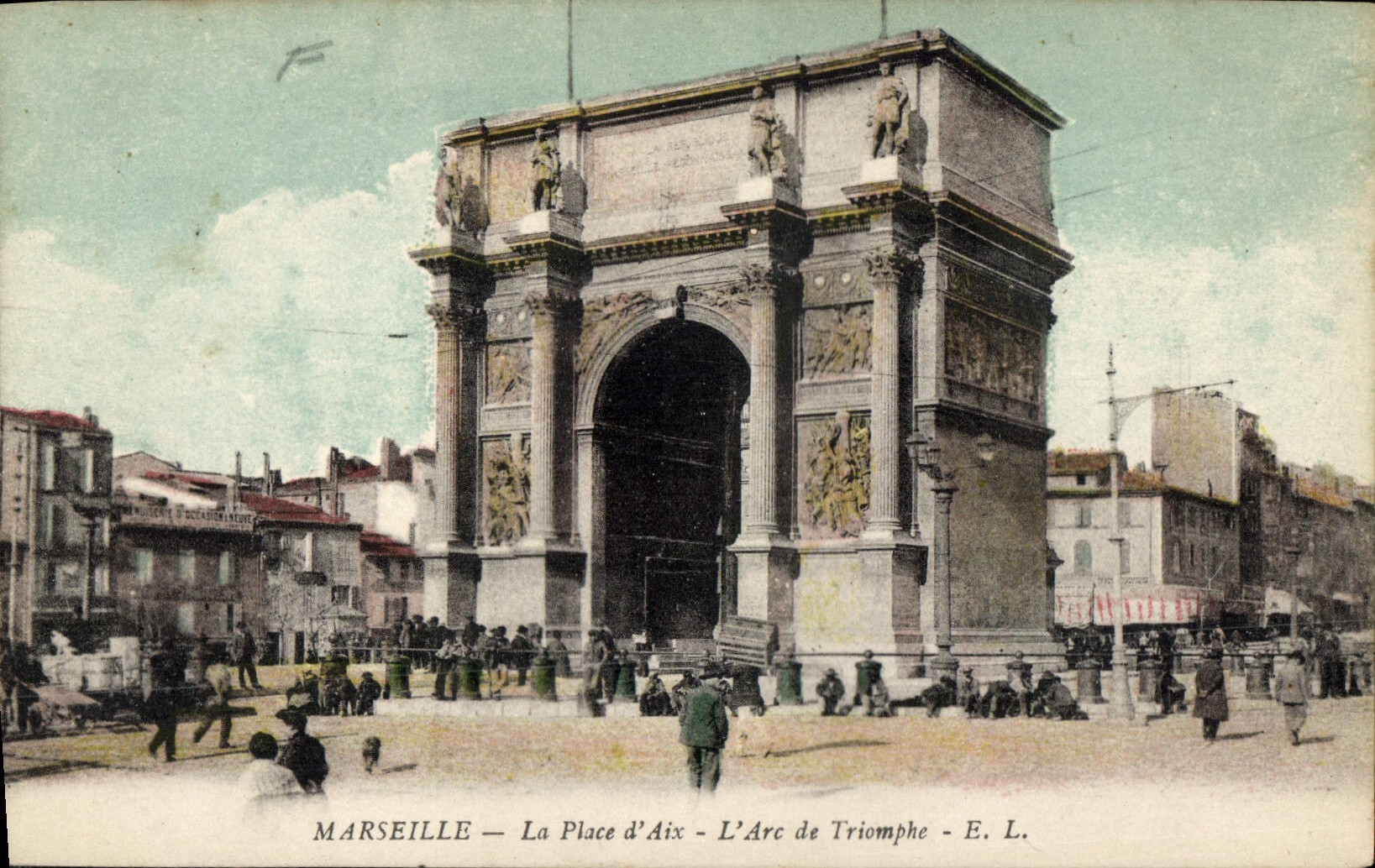 CPA Marseille La Place d'Aix L'Arc de Triomphe 