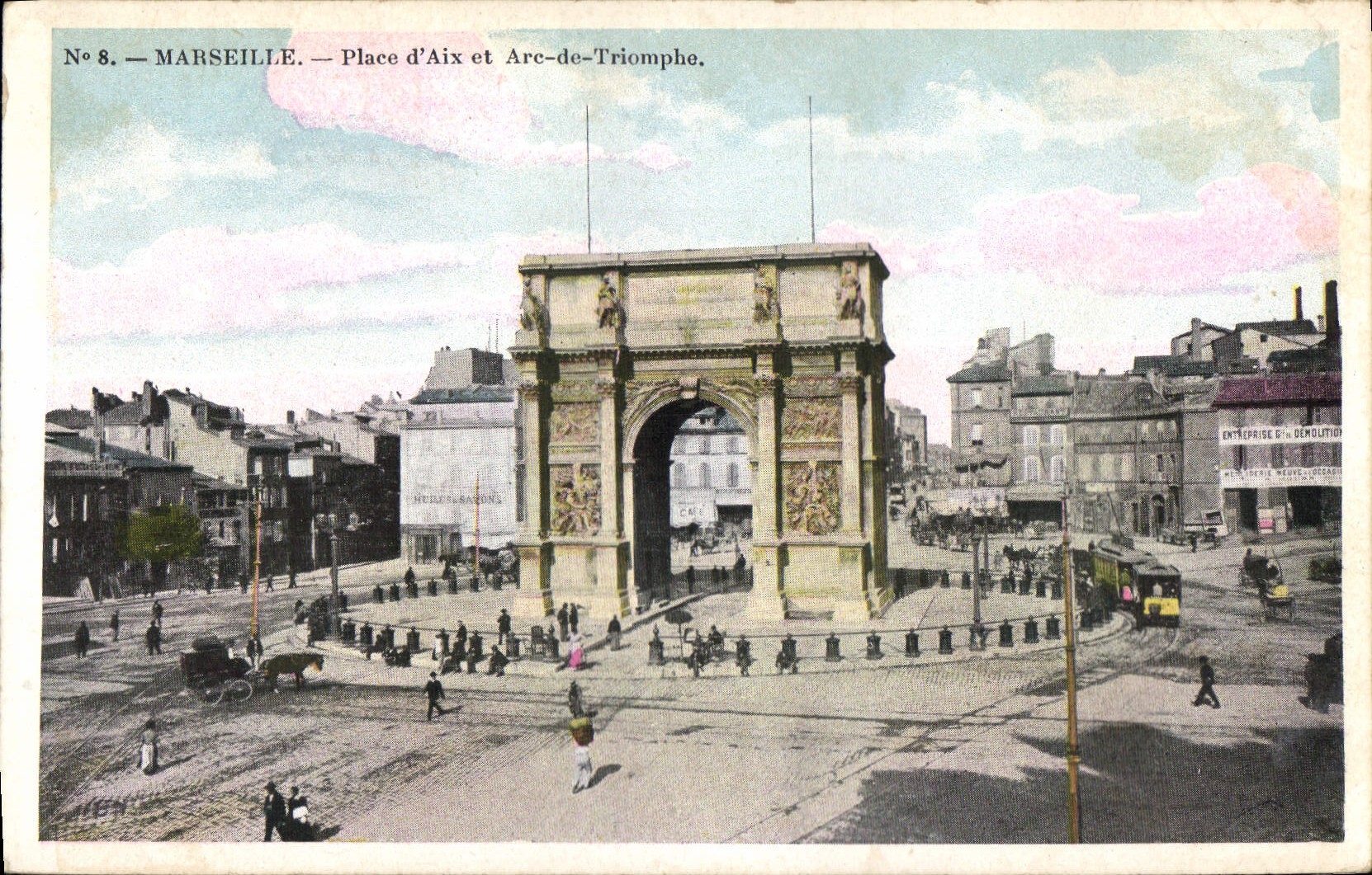 CPA Marseille Place d'Aix et Arc de Triomphe 