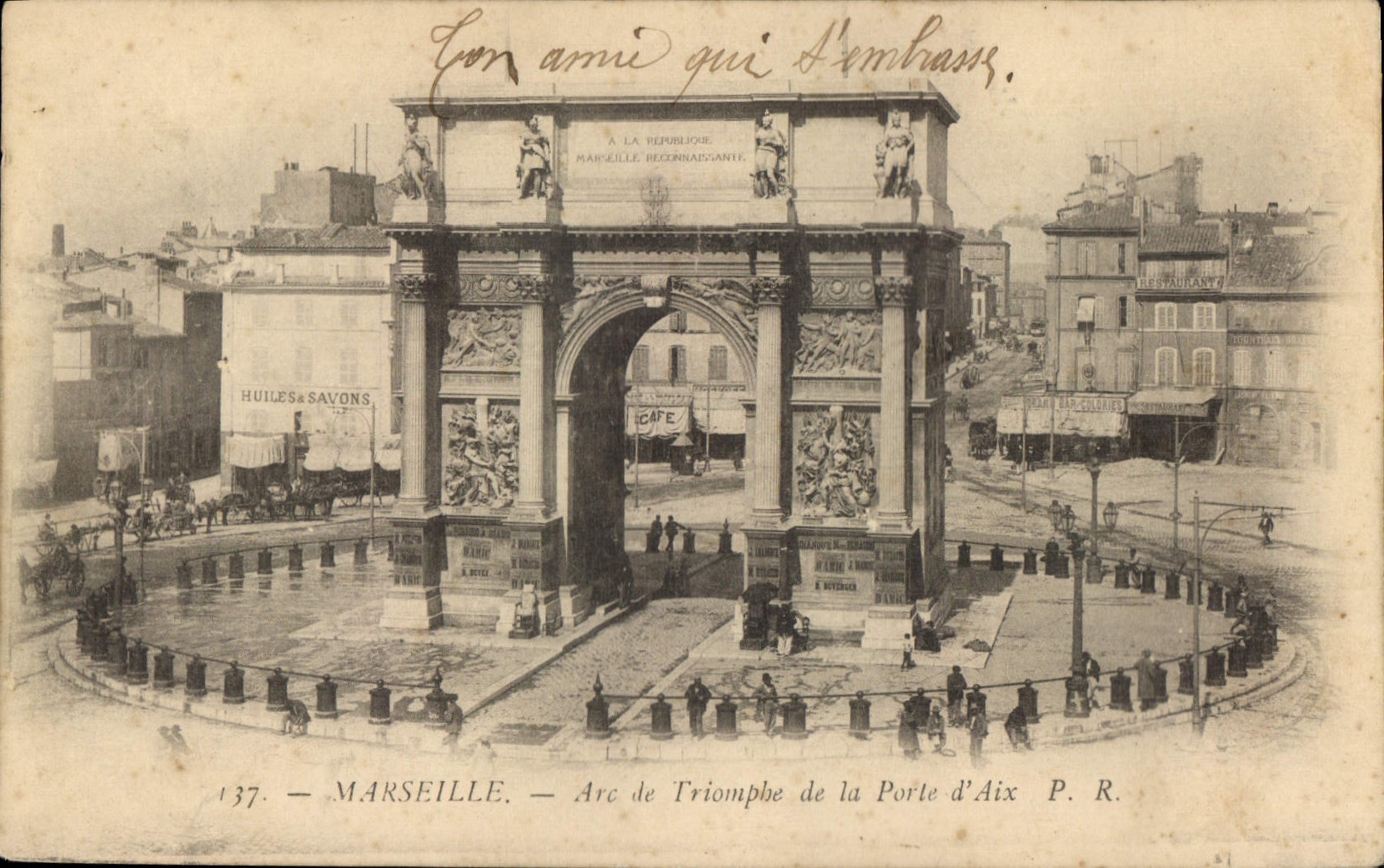 CPA Marseille Arc de Triomphe de la Porte d'Aix 