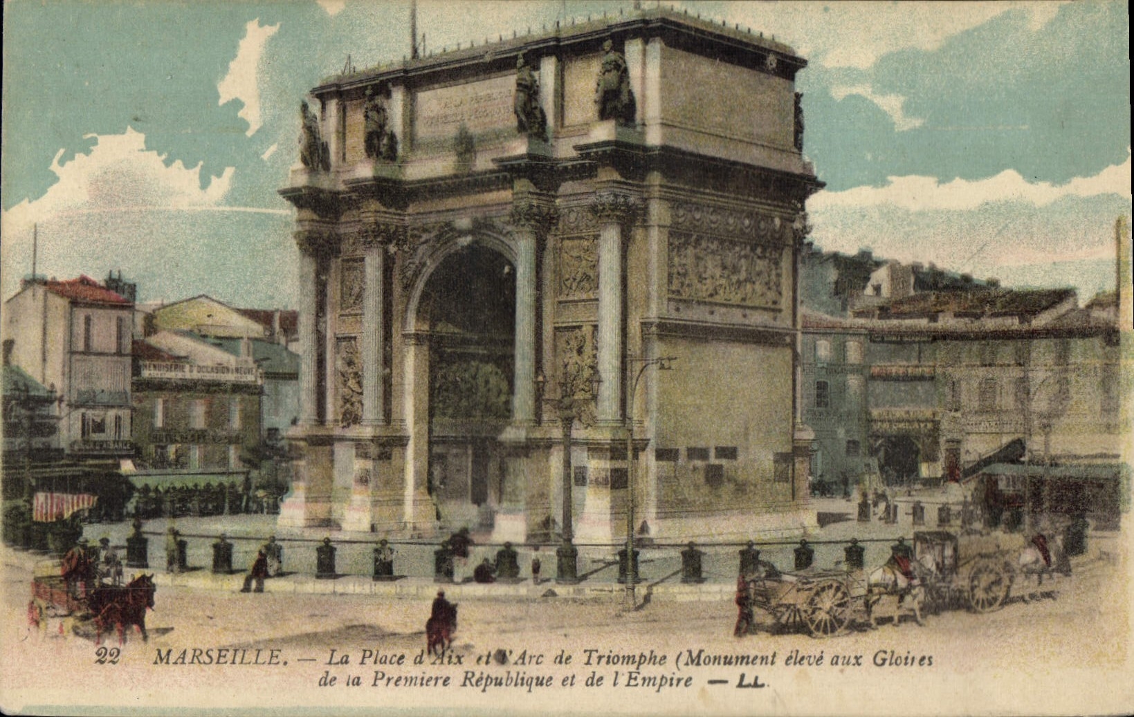 CPA Marseille La Place d'Aix et Arc de Triomphe 