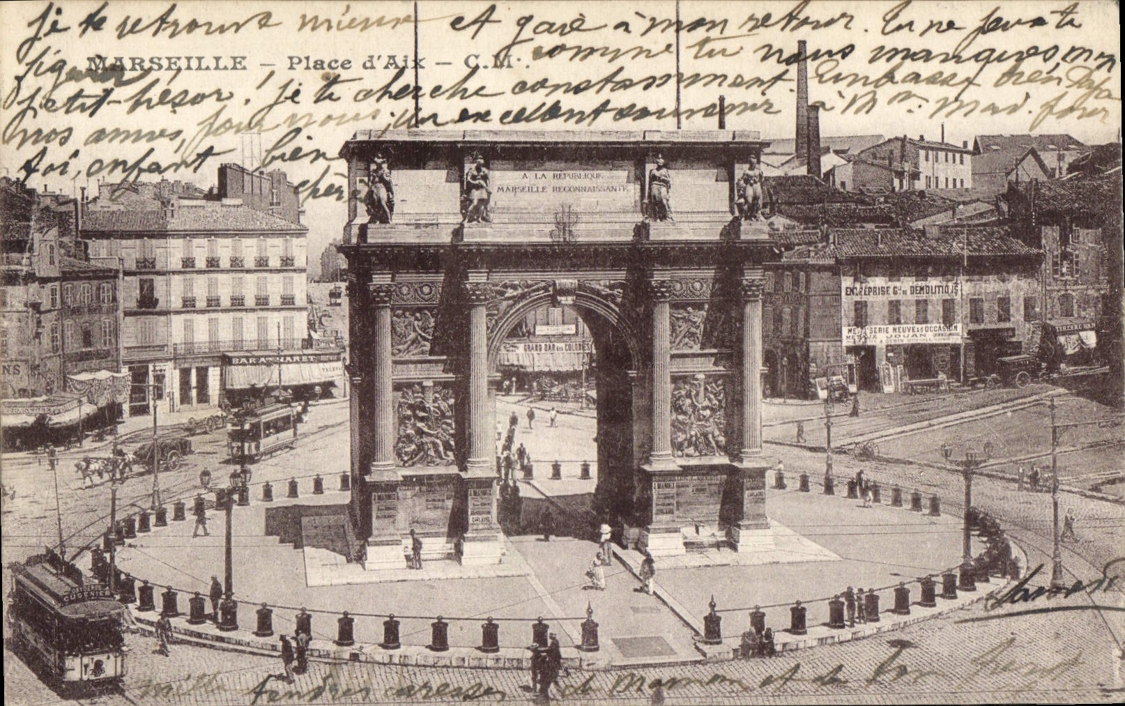 CPA Marseille Place d'Aix Tramway