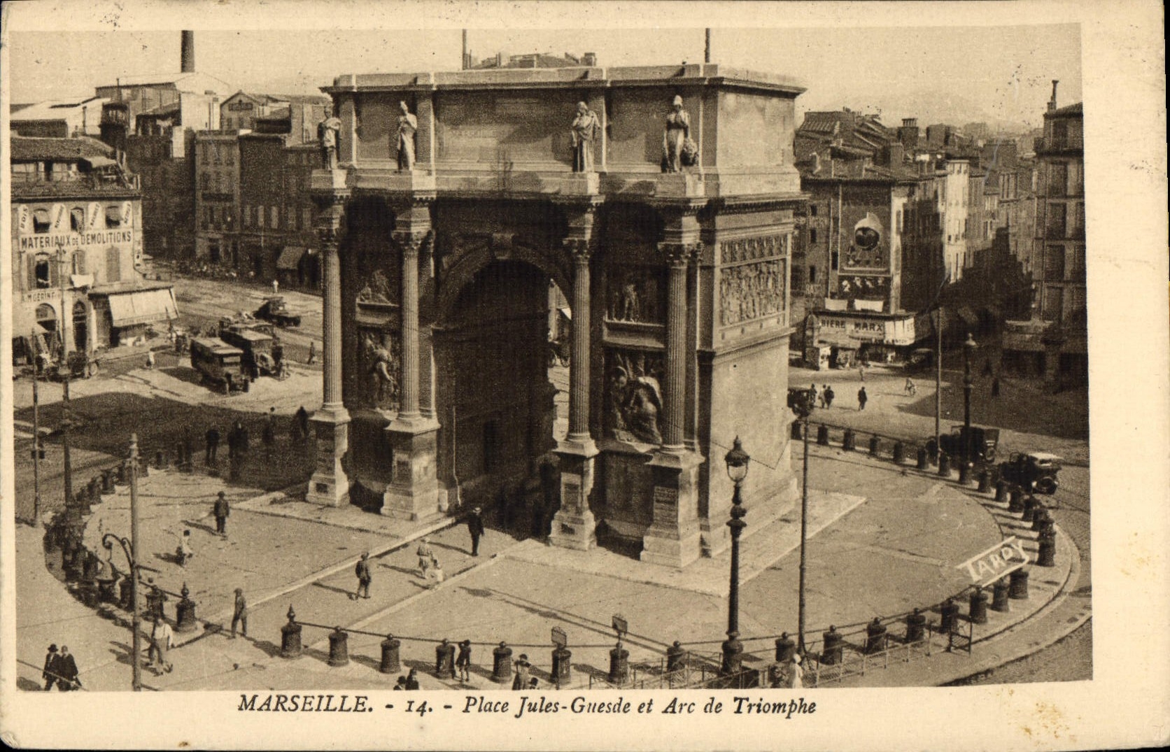 CPA Marseille Place Jules Guesde et Arc de Triomphe