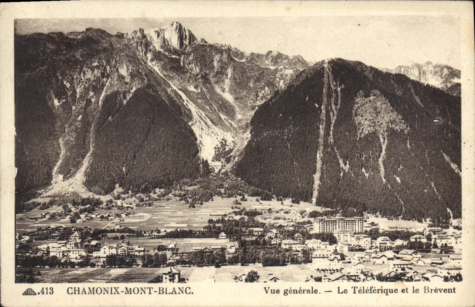 CPA Chamonix Mont Blanc Vue generale La Teleferique et le Brevent 