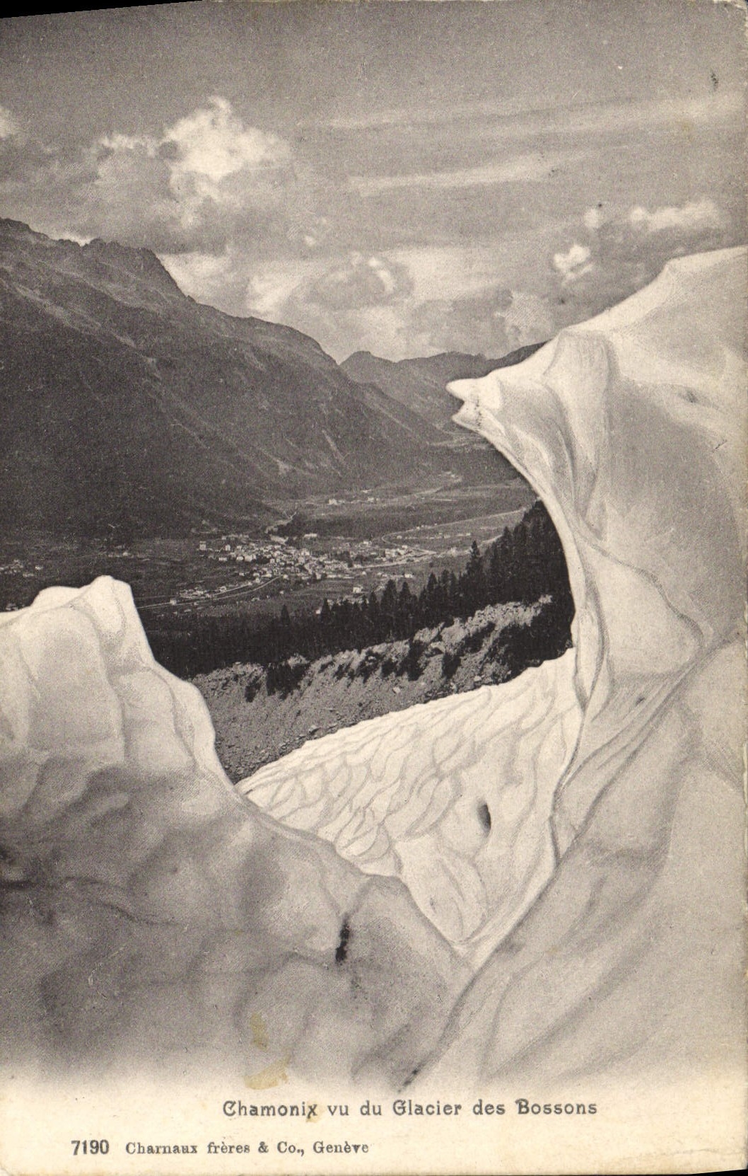 CPA Chamonix vu du Glacier des Bossons 