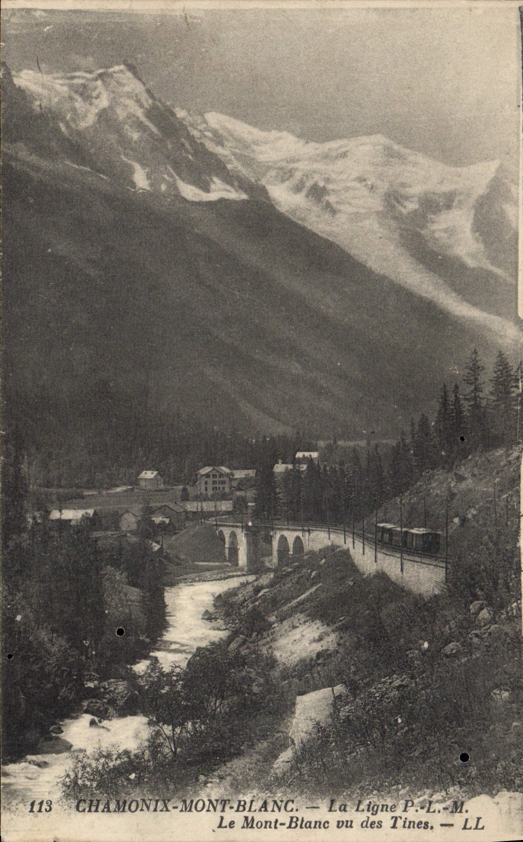 CPA Chamonix Mont Blanc La Ligne Train