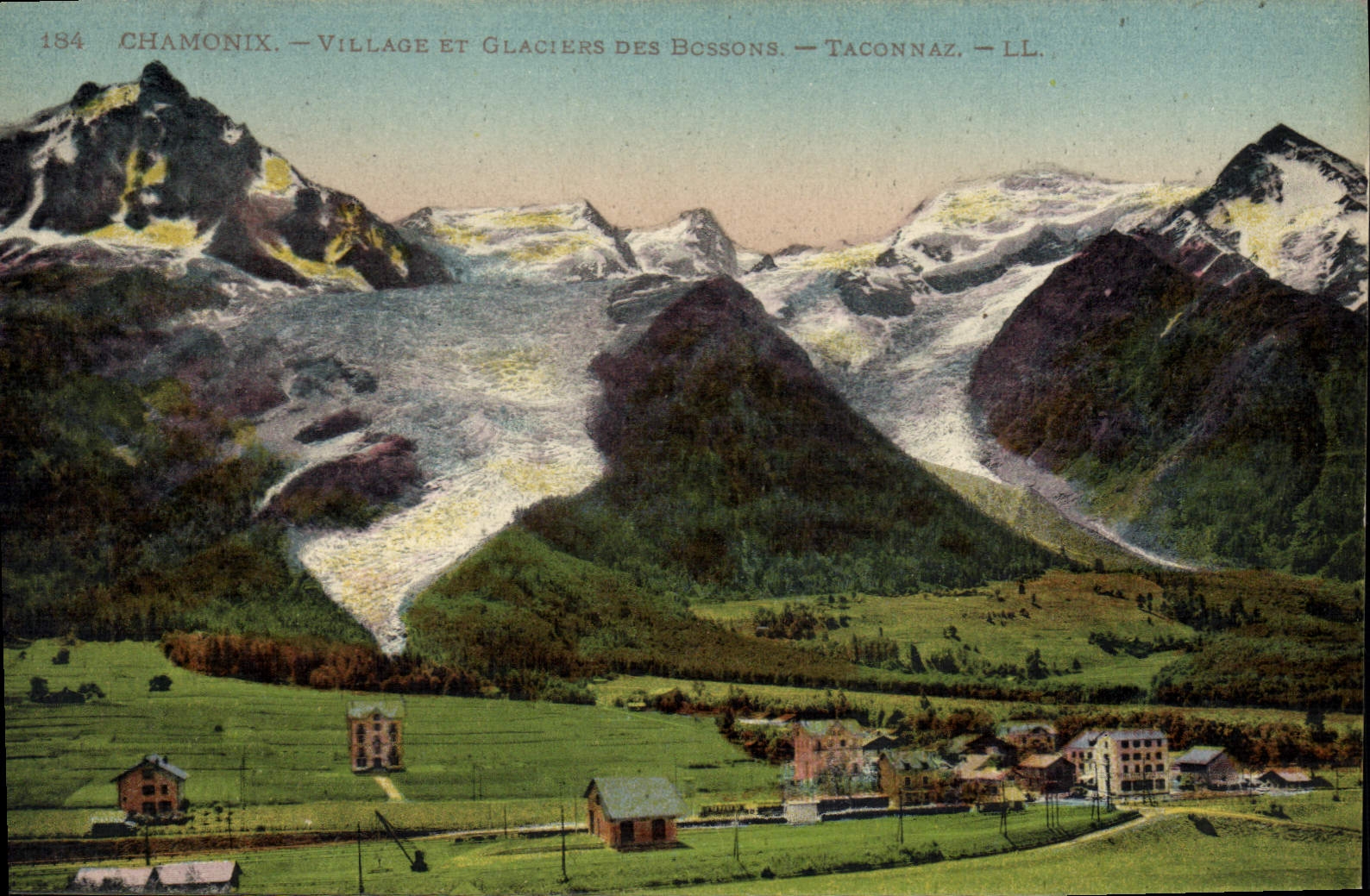 CPA Chamonix Village et Glaciers des Bossons 