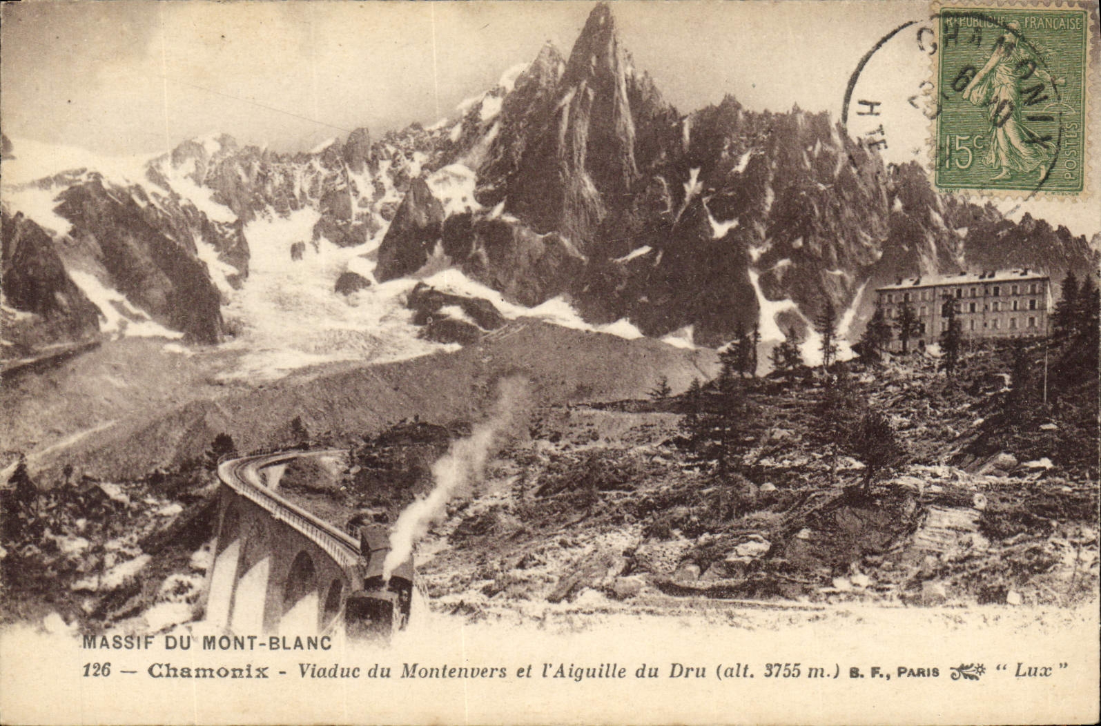 CPA Chamonix Viadue du Montevers et l'Aiguille du Dru 