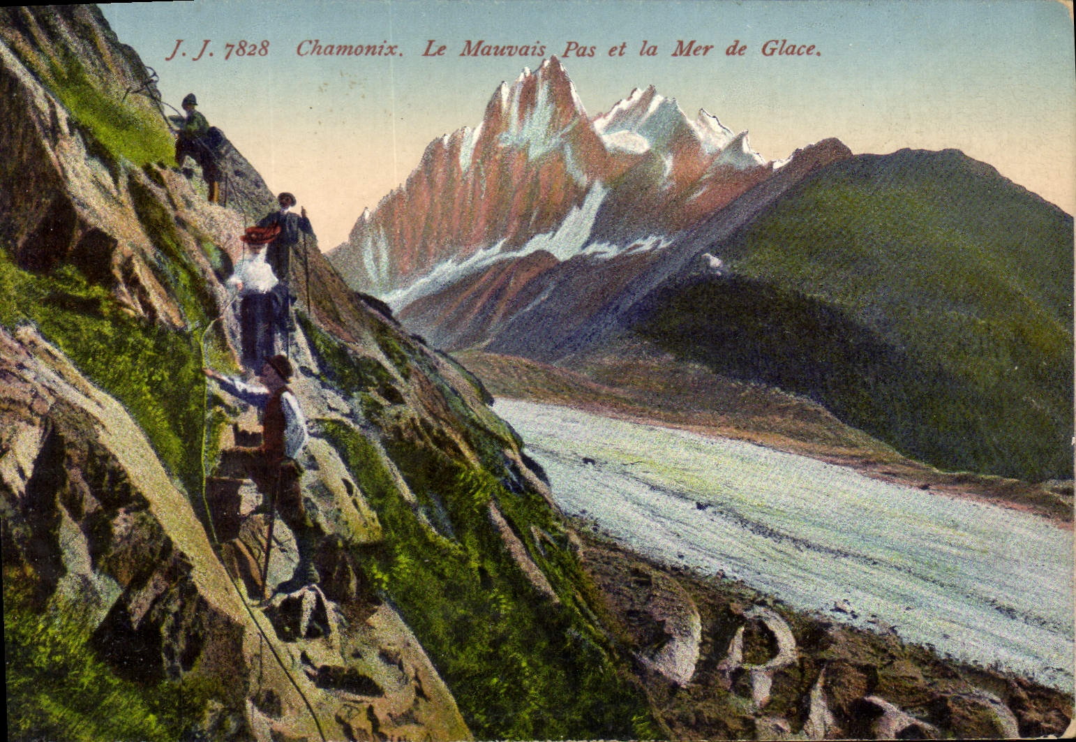 CPA Chamonix Le Mauvais Pas et la Mer de Glace Alpinisme